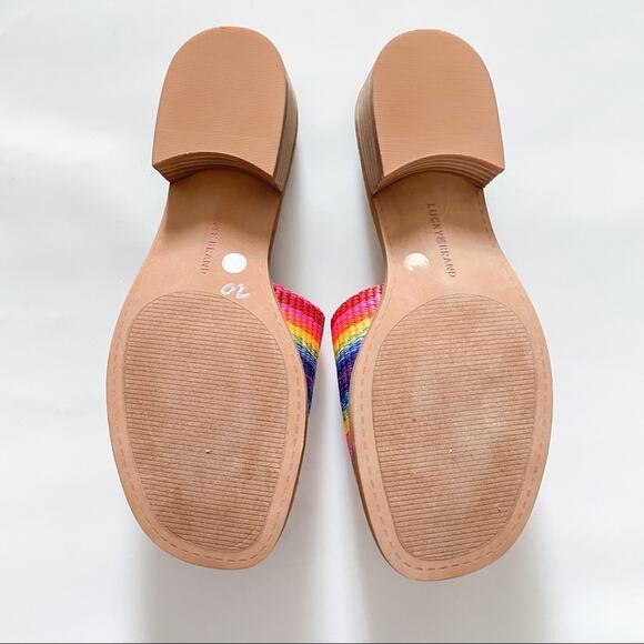 Lucky Brand Frijana Rainbow Slide Sandal Sz 7.5 - Picture 7 of 7
